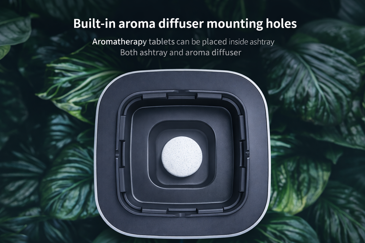 Electronic Intelligent Purification Ashtray | Smokeless Ashtray with Built-in Air Filtration | Odor & Smoke Absorbing for Home and Office Use